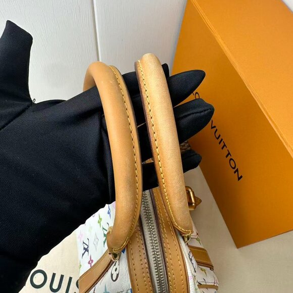 Louis Vuitton White Tricolor Coated Handbag - Picture 4 of 8